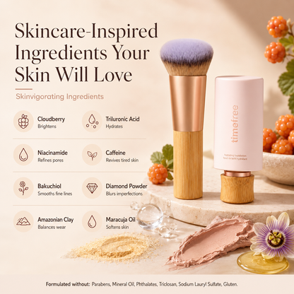 TIMEFREE HYDRATING FULL COVERAGE SERUM FOUNDATION + FREE BRUSH