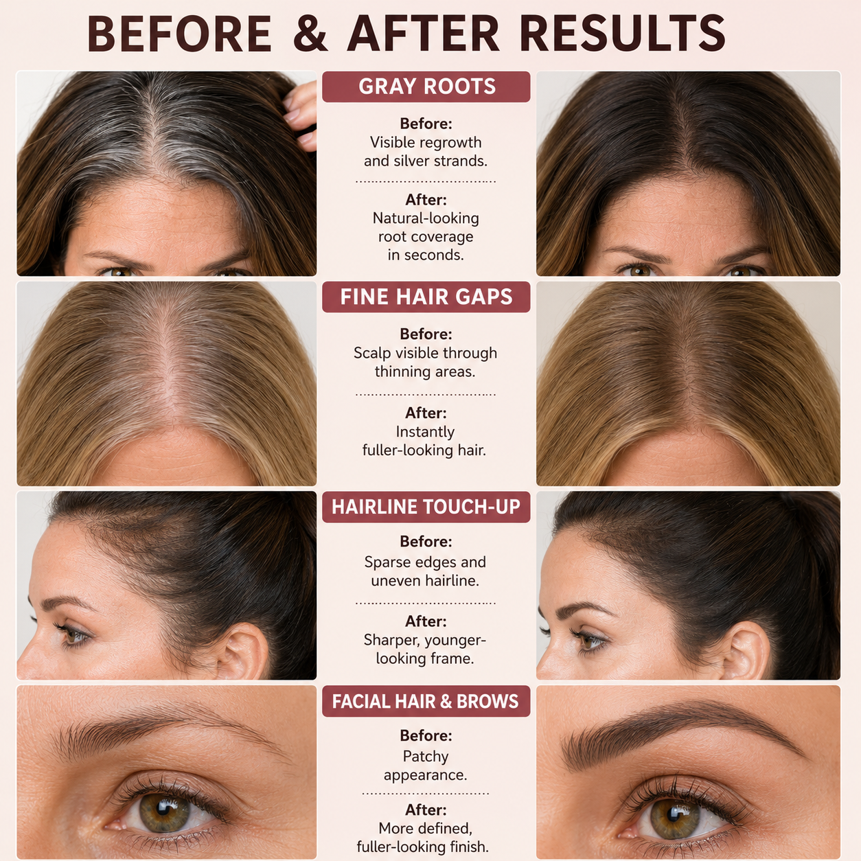 Ancientka 10-Second Hair Concealer  Cover Grays • Fill Thin Areas • Perfect Your Hairline
