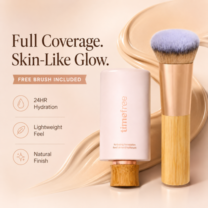 TIMEFREE HYDRATING FULL COVERAGE SERUM FOUNDATION + FREE BRUSH